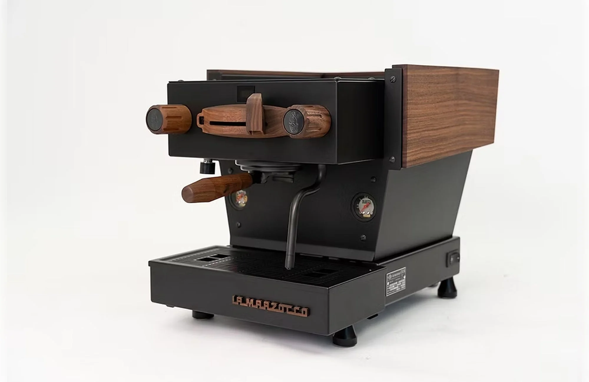 LA MARZOCCO LINEA MINI 1 GROUP HEAD COVER QUARTER ROUND WITH BRASS AND OAK WOOD