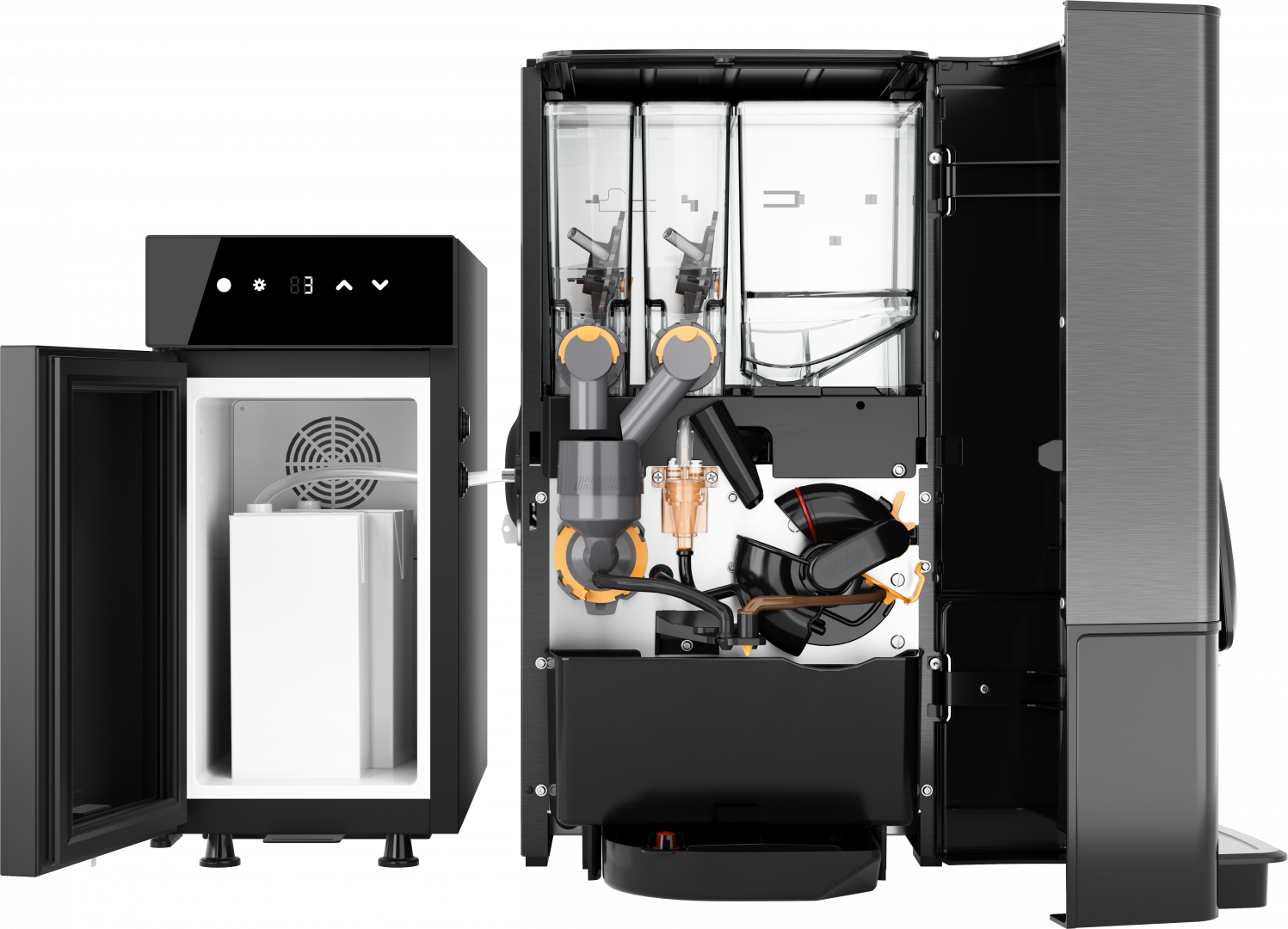 e6d54c54cadd369d3297b85fe54ca4fe0d1f3206 PHO PRO Sego 12L with milk fridge open HD